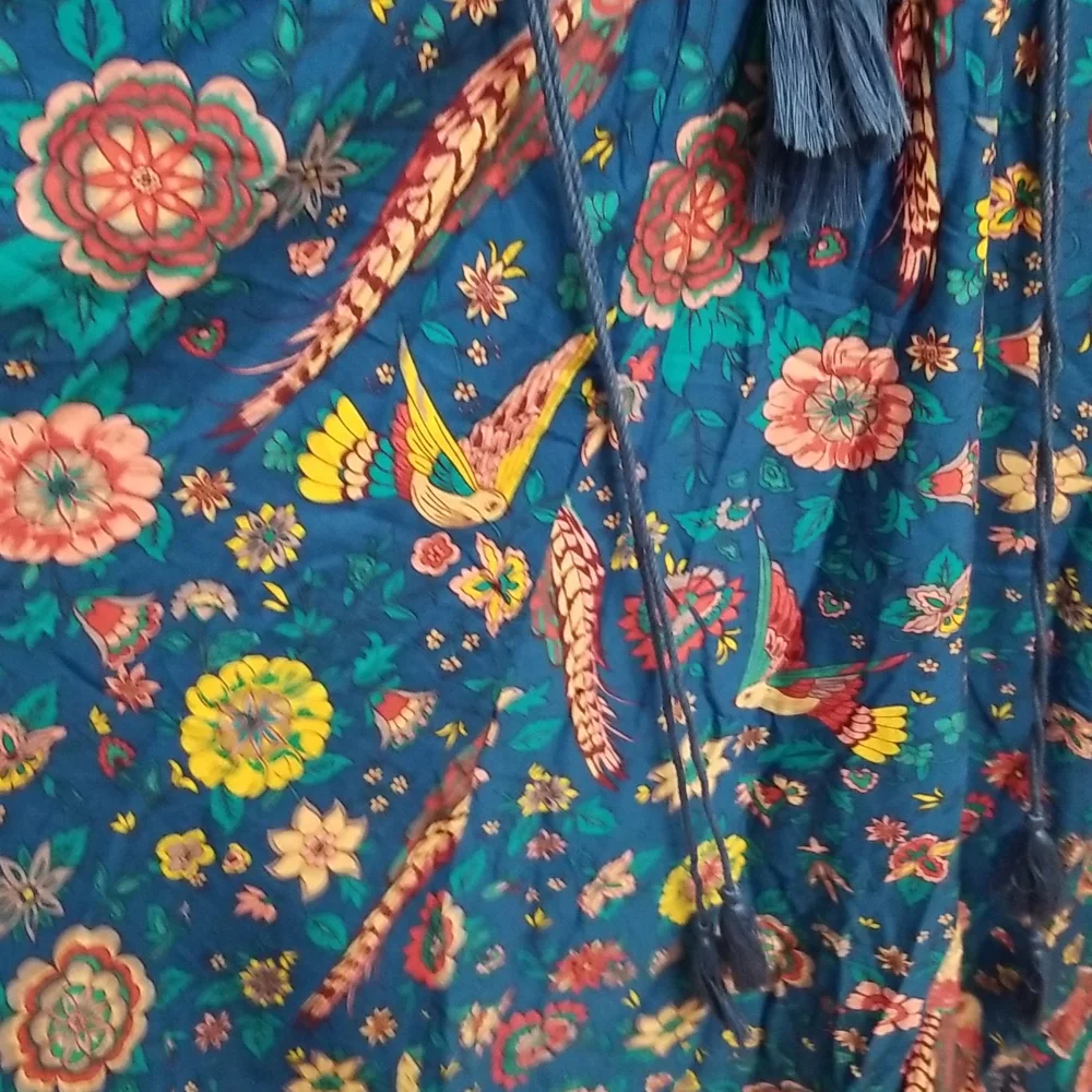Boho women's blue patterned dress - Picture 9 of 10